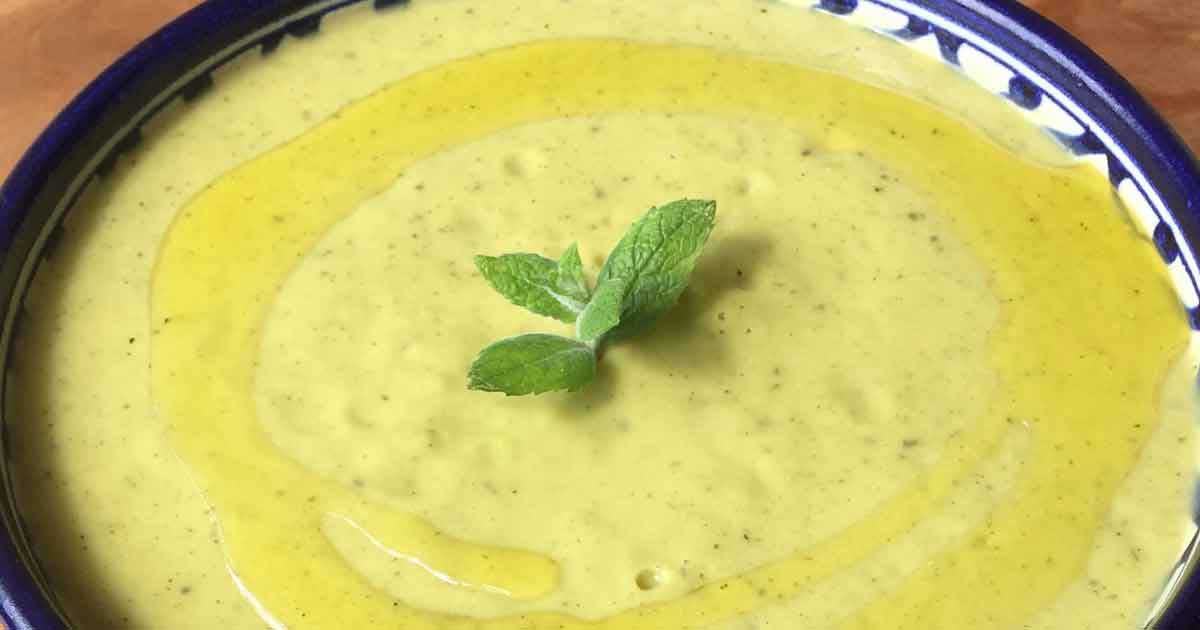 Velouté de courgettes à la menthe