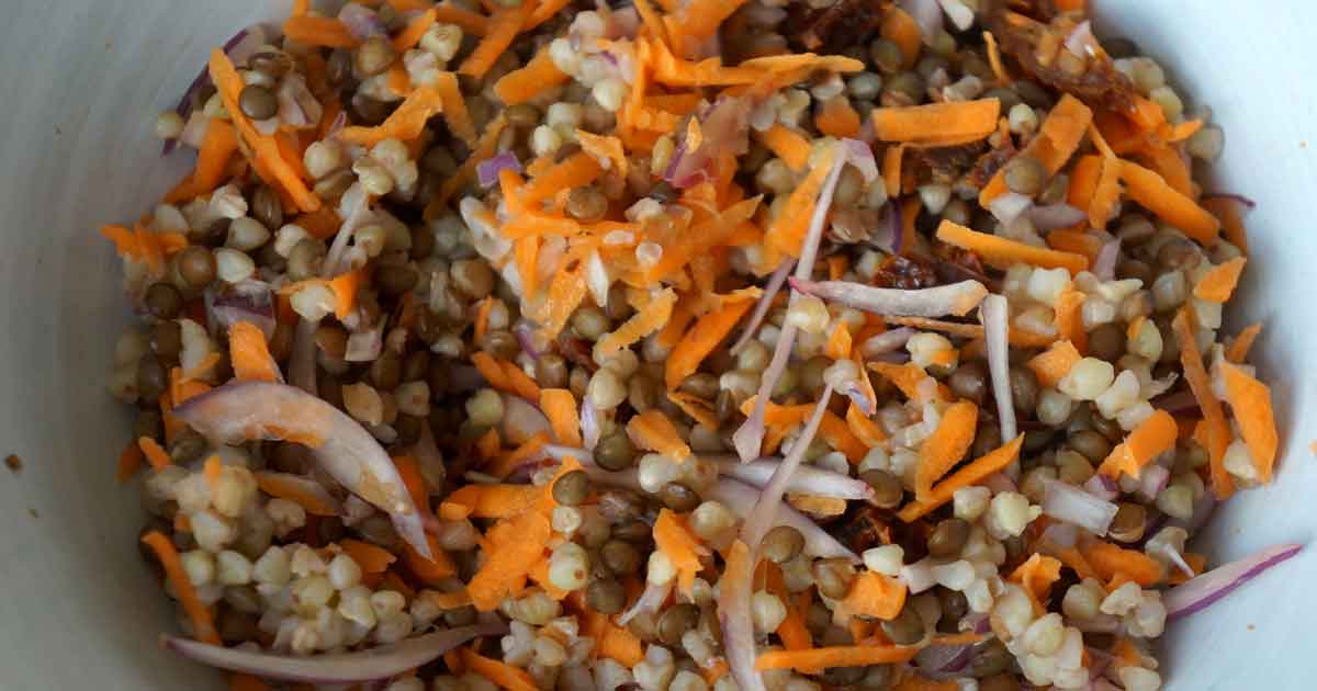 Recette Jeclicnaturel de la salade sarrasin et lentilles