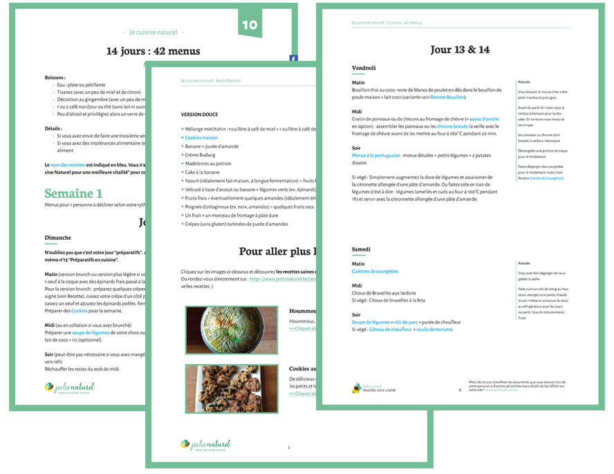 42 menus sains et collations