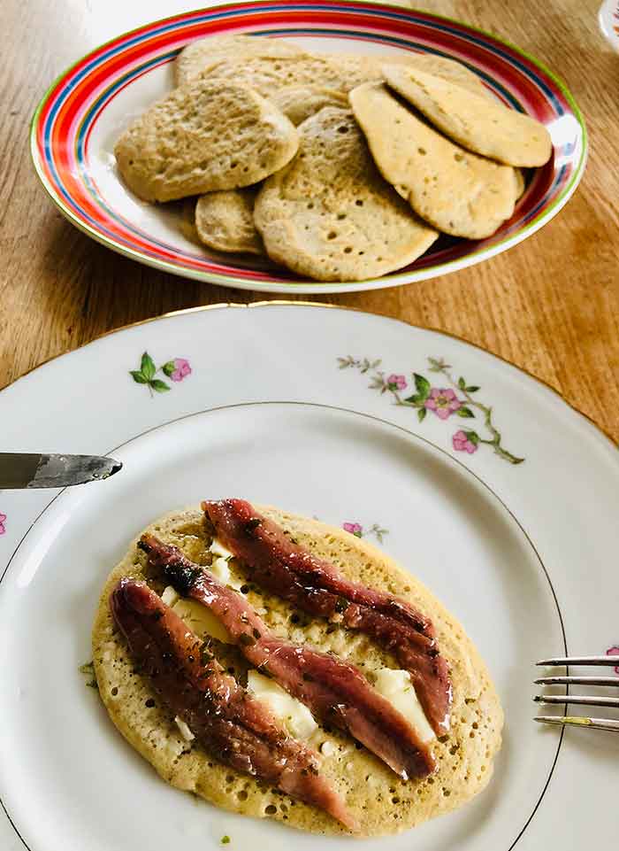 Version salée des pancakes aux haricots blancs