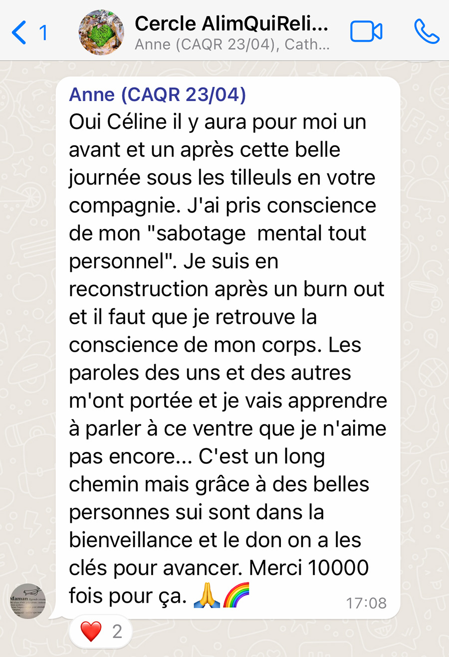 Témoignage Anne pour Rallume ta vitalité