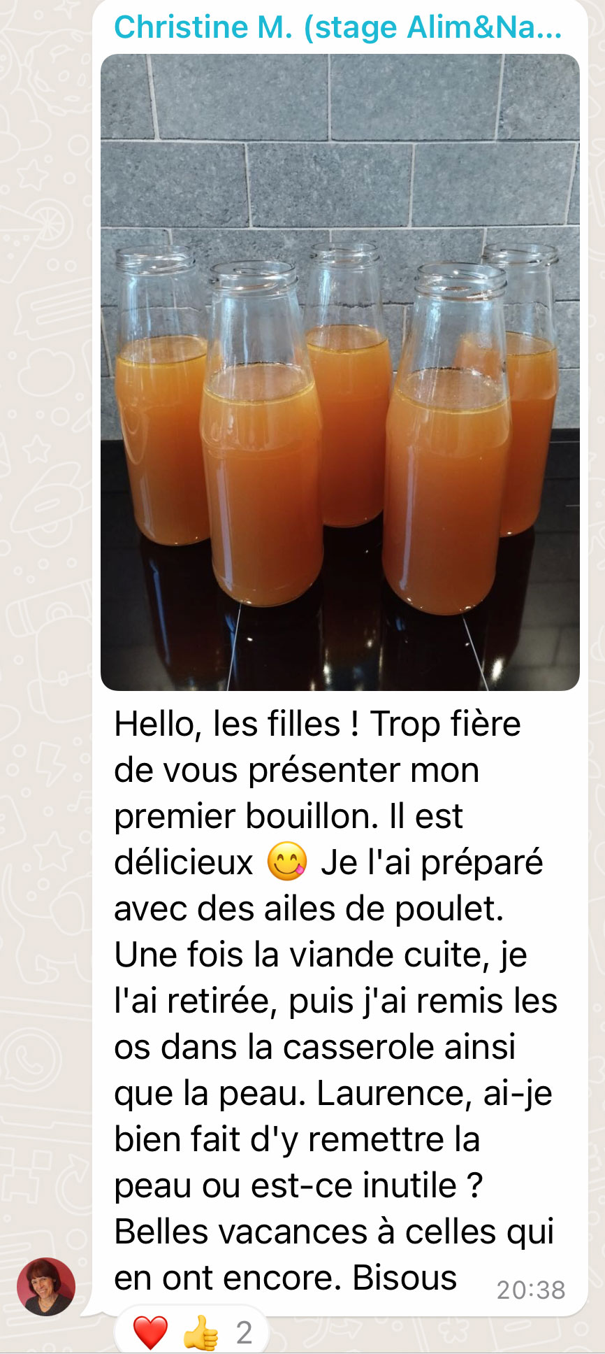 Témoignage de Christine sur le Bouillon d'os